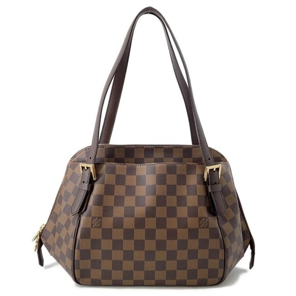LOUIS VUITTON Belem Size MM Damier Ebene Canvas Red - Picture 1 of 16